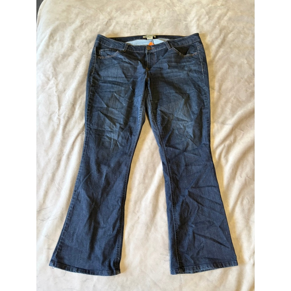 Democracy Rebel Itty Bitty Boot Jeans Dark Wash Blue Bootcut Denim Womens 20W
